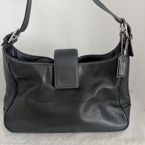 Fall 2001 Coach Hampton Black Leather Hobo Shoulder Bag 7789